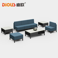 迪欧办公室家具沙发组合简约现代商务洽谈会客布艺沙发组合三人