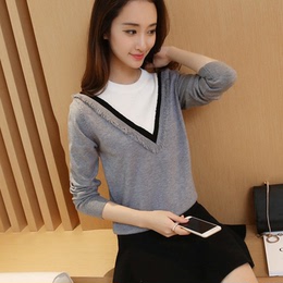2016春季新款韩版女装套头可爱风学生女士毛衣打底衫女生针织衫女