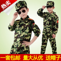 夏季新款儿童演出服男女小军服装幼儿舞蹈演出服军训迷仔八路军表