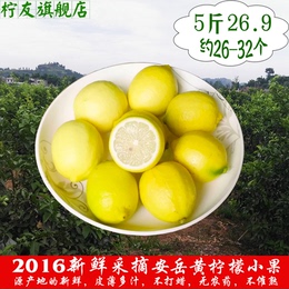 柠友 四川安岳黄柠檬新鲜水果一二级小果现摘现发皮薄多汁5斤包邮