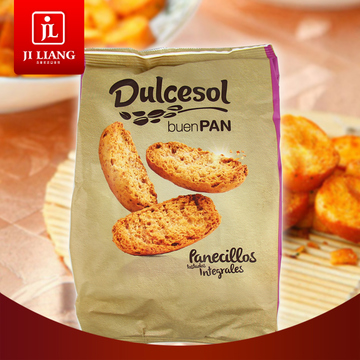 5月新货西班牙原装进口 都瑟Dulcesol全麦面包干200g零食饱腹促销