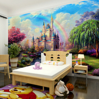 3D儿童房卡通立体墙纸卧室客厅沙发餐厅电视背景壁纸大型壁画城堡