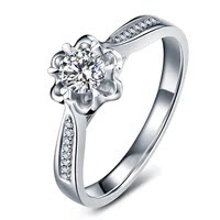 正品结婚钻石戒指18K金白金求婚0.5克拉钻戒铂金女戒指裸钻定制