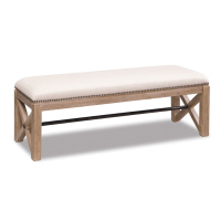 美式床尾凳白橡木做旧实木床尾凳现代简约卧室床边凳布艺沙发长凳
