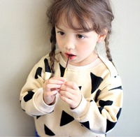 韩国童装2015冬季新款男女童加绒加厚卫衣中小儿童时尚加绒套头衫