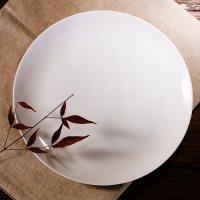 景君67810.5英寸纯白色瓷盘 牛排盘 西餐餐具陶瓷盘子碟子菜盘沙