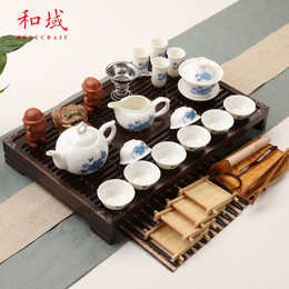 和域茶具套装特价整套茶具紫砂冰裂功夫茶具实木茶盘茶道茶海茶艺
