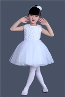 新款儿童白色蓬蓬裙礼服公主裙女童晚礼服秋冬花童主持儿童婚纱裙