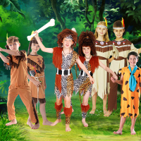 万圣节儿童服装野人衣服印第安服土著人原始人非洲化妆舞会演出服