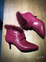 2016新款特价头层牛皮女靴韩版短筒尖头中跟细跟切尔西靴纯色冬靴