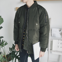 16新款设计冬季复古日系军绿面包服短款男保暖棉衣男青年韩版棉服
