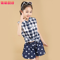 童装女童夏装2015新款韩版儿童套装中大童女装宝宝运动休闲套装