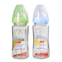 德国NUK正品婴儿奶瓶多功能储奶瓶宽口耐高温玻璃奶瓶240ML包邮