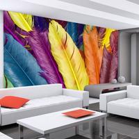 大型壁画3D欧式卧室墙纸 床头餐厅电视背景墙壁纸壁画无纺布羽毛