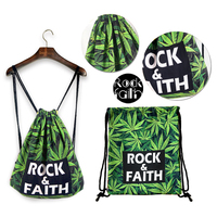 RockFaith2015新款双肩包立体印花抽绳背包束口袋创意设计日韩风