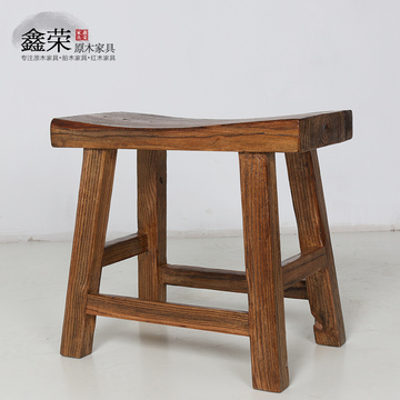 老榆木小茶凳 茶台茶桌凳 全实木小板凳 休闲凳子 舒适弯面换鞋凳