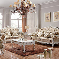 欧式沙发组合 布艺沙发 法式田园实木雕花沙发样板房客厅家具定制