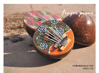 印尼拇指琴卡林巴十音 椰壳手指钢琴 手工彩绘乐器儿童乐器工艺品