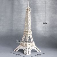 DIY木拼装模型 仿真益智玩具 手工创意新奇礼物 建筑模型巴黎铁塔