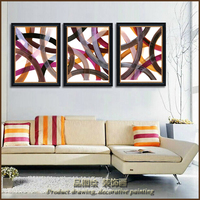 品图绘 抽象装饰画 现代抽象 条纹丝带 客厅卧室玄关挂画 墙画