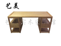 新中式老榆木免漆书桌 实木办公桌写字台电脑桌简约榆木家具