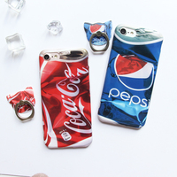 亮面百事可乐罐iphone7手机壳苹果6plus全包软胶同款指环保护6s套