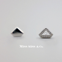 MISS MISS 925银饰随形系列 纯银三角形闪闪乾坤耳钉防过敏