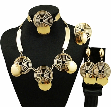 特价迪拜爆款镀金项链套装 欧美新元素时尚首饰 非洲女性流行饰品