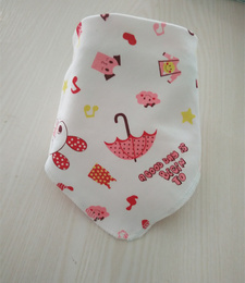 宝宝白色自产透明三角巾童卡通印花口水巾围嘴围兜包头巾10条包邮