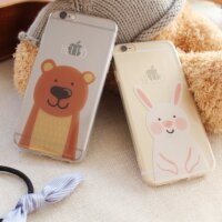 韩国卡通兔子熊iphone7手机壳苹果7plus软胶壳6/6s全包6p硅胶简约
