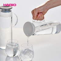 HARIO日本原装进口耐热玻璃冷水壶 耐热耐高温全玻璃凉水壶HDP-10