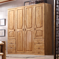 宜居鸟现代中式全实木四门整体大衣柜1.8米五门木质柏木衣橱家具