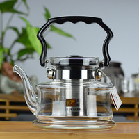 雅风耐高温玻璃壶不锈钢过滤玻璃泡茶壶电陶炉煮茶壶大容量烧水壶