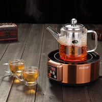 雅风 耐高温玻璃茶壶加厚不锈钢过滤泡茶壶花茶壶电陶炉加热茶具