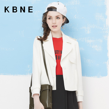 KBNE 2017春装新款街头时尚潮流简约气质百搭纯色短风衣外套上衣