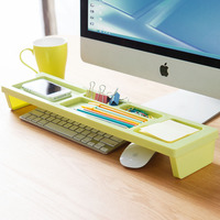 创意可爱塑料办公室桌面 电脑键盘文具小杂物架 整理置物台收纳盒