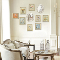 奇居良品 欧美式卧室客厅沙发有框挂画 现代花鸟蝶组合装饰画