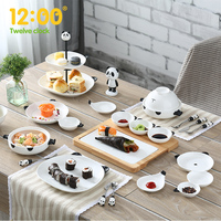 餐具碗碟套装家用可爱情侣碗盘韩式个性创意日式卡通2人早餐陶瓷