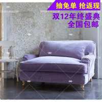 欧式简约小户型现代绒布布艺沙发美式客厅卧室休闲单双人宽沙发椅
