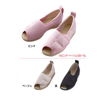 日本代购 3E中老年女鞋 夏季凉鞋 外反母趾穿脱方便护理妈妈鞋