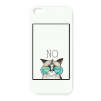 原创可爱猫 简约文艺白色 苹果6 5s iphone6 plus 创意磨砂手机壳