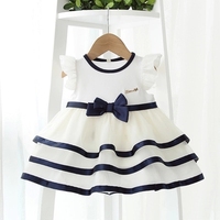 女宝宝婴儿夏季柔软透气短袖连衣裙子蕾丝裙白色公主裙0-1-2岁