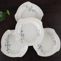 雪花瓷盘子陶瓷套装 日式韩式创意和风餐具 深盘饭盘寿司盘泡菜碟