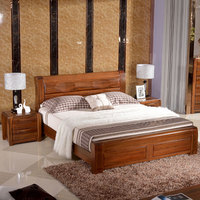 谷珀家具 金丝黑胡桃木床 全实木床 现代中式厚重款双人床1.8米床