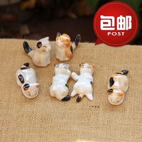 包邮盒装日式陶瓷猫咪筷子架小猫筷子托 一套6款zakka 筷架萌物