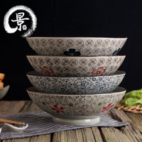 景德镇9寸陶瓷大斗碗釉下彩手绘创意餐具日式和风面碗大汤碗环保