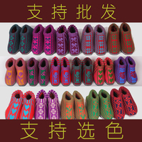 批发特价纯手工毛线编织的成人男女成品保暖冬防滑拖鞋棉鞋棉靴