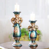 欧式烛台摆件浪漫烛光晚餐蜡烛台创意家居装饰品美式复古婚庆烛台