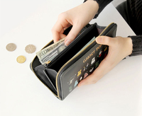 新款韩版长款皮面大钱包拉链包手机包可爱气质手拿包女士钱夹