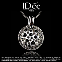 正品法国IDee艺术首饰品 镀金黑宝石项链 镶钻 礼物 限量 新品